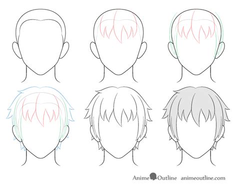 How to Draw Anime Male Hair Step by Step - AnimeOutline