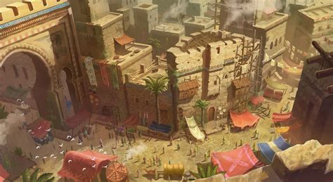 ArtStation - Middle east market, Kyungsup Sin | Fantasy concept art, Concept art, Environment ...