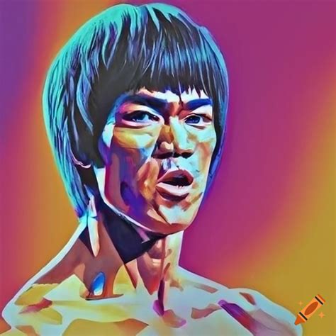 Bruce lee monochrome pop art portrait