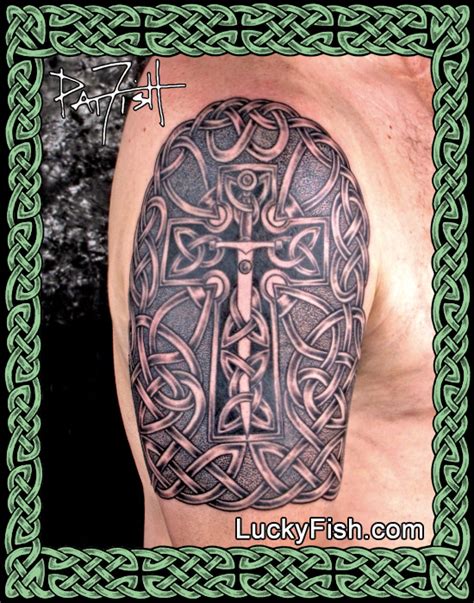 Dark Knight Celtic Half Sleeve Tattoo — LuckyFish, Inc. and Tattoo Santa Barbara