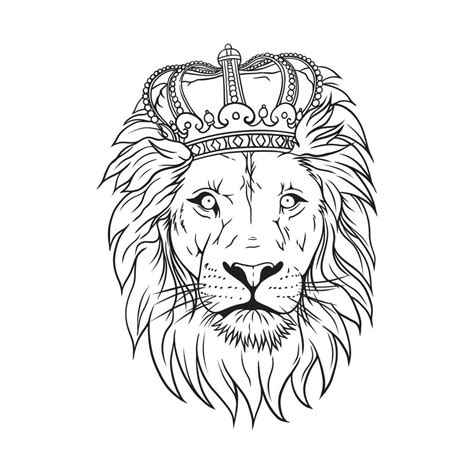 Lion With Crown Drawing