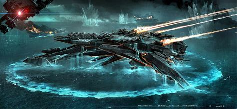 concept ships: Battleship concept art by George Hull