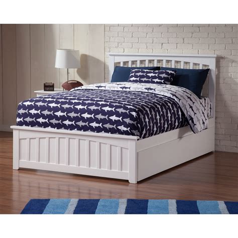 Atlantic Furniture Mission White Full-size Platform Bed with Twin-size ...