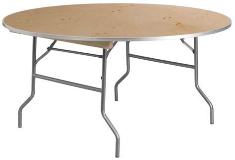 60" Round Heavy Duty Birchwood Folding Banquet Table from Renegade (XA-60-BIRCH-M-GG) | Coleman ...