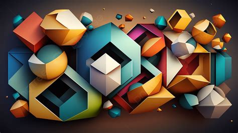 Colorful Abstract Geometric Shapes Multicolor Collage Background ...