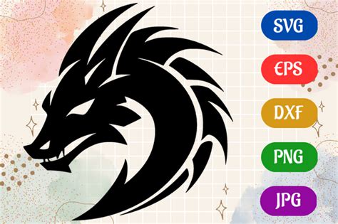 Dragon | Black and White Logo Vector Art Graphic by Creative Oasis · Creative Fabrica