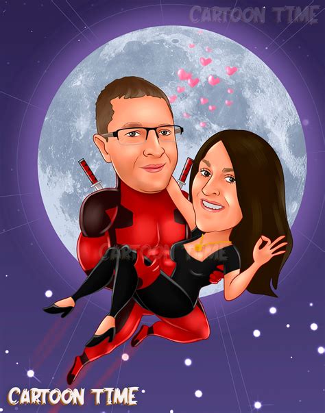 Couple Superhero Portrait Personalized Superhero Couple | Etsy