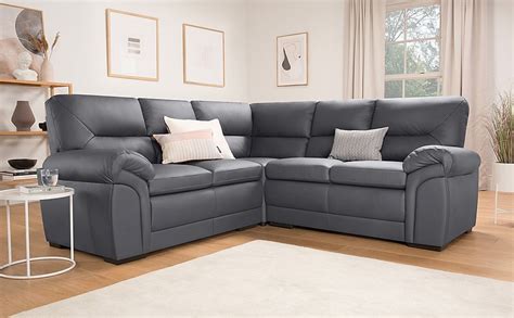 Bromley Corner Sofa, Grey Classic Faux Leather Only £799.99 | Furniture ...