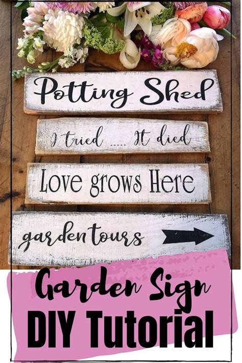 Create your own Garden signs DIY Tutorial | Garden signs diy, Diy signs, Diy craft projects