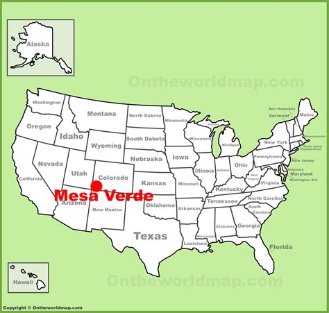 Mesa Verde location on the U.S. Map - Ontheworldmap.com