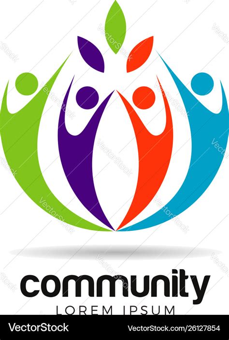 Colorful community logo symbol Royalty Free Vector Image