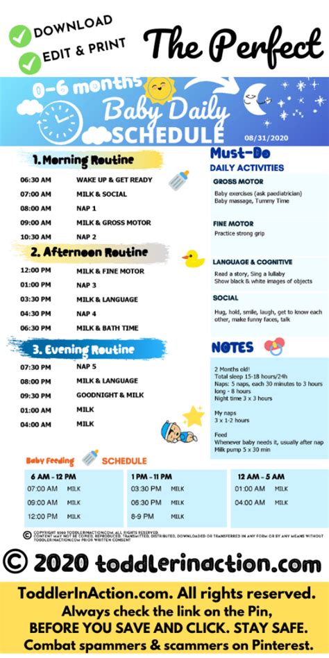 SIMPLE BABY SCHEDULE TEMPLATE 0-6 MONTHS - Toddler in Action