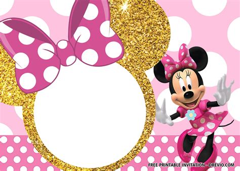 30+ FREE Printable Minnie Mouse Birthday Invitation Templates | DREVIO ...