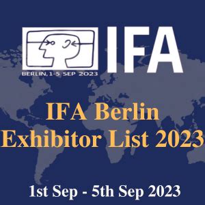 IFA Berlin Exhibitor List 2023 - Buy At $250 - Exhibitors Data