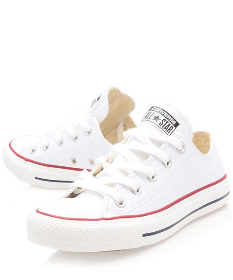 Converse White Chuck Taylor Leather Low Trainers in White - Lyst