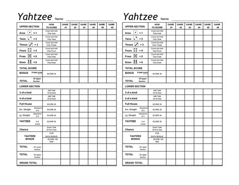 28 Printable Yahtzee Score Sheets & Cards (101% FREE) ᐅ TemplateLab