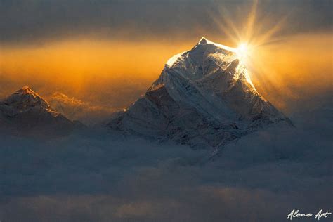 Mount Everest at Sunrise Dreamy View Graphic by Alone Art · Creative Fabrica