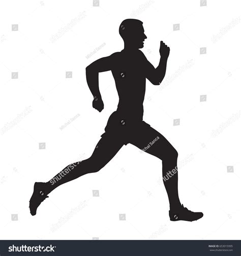 Running Man Side View Vector Silhouette Stock Vector (Royalty Free) 653015995 | Shutterstock