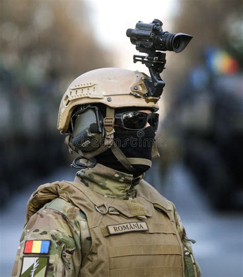 Romanian Army Special Forces Soldier Prepares for the Romanian National Day Military Parade ...