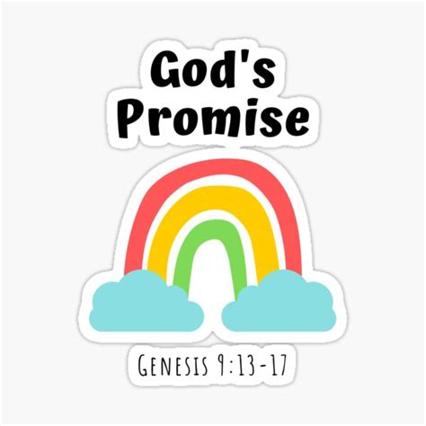 "Genesis 9:13-17 Bible Verse Cute Rainbow God's Promise" Sticker for ...