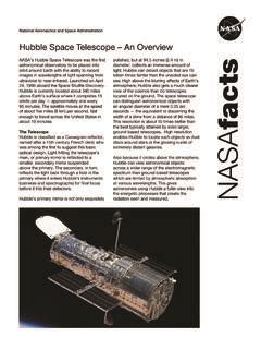 Hubble Space Telescope – An Overview facts / hubble-space-telescope-an-overview-facts.pdf / PDF4PRO