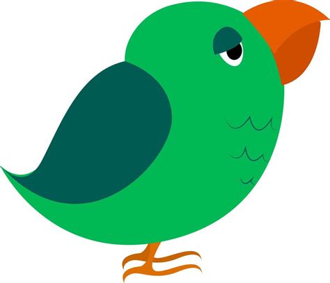 Green parrot, illustration, vector on white background. 13623330 Vector Art at Vecteezy