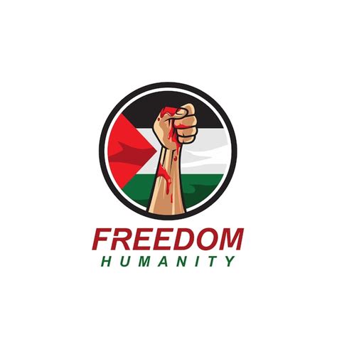 Premium Vector | Freedom with palestine flag logo