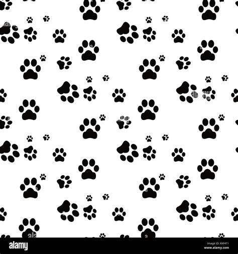 Dog paw seamless.Cat Paw Dog Paw kitten vector Seamless Pattern wallpaper background eps10 Stock ...