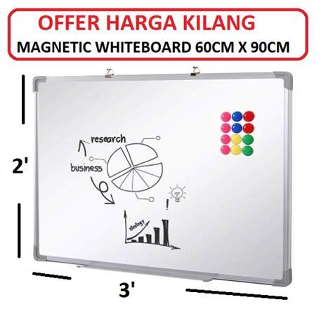 MAGNETIC WHITEBOARD 60CM X 90CM - Big Stationery