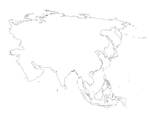 Blank Map of Asia Printable