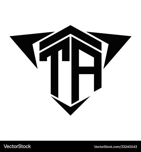 Ta logo monogram with wings arrow around design Vector Image