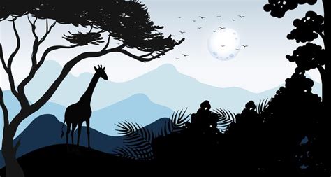 Jungle Silhouette Vector Art, Icons, and Graphics for Free Download