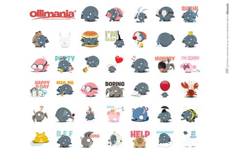 Line stickers on Behance