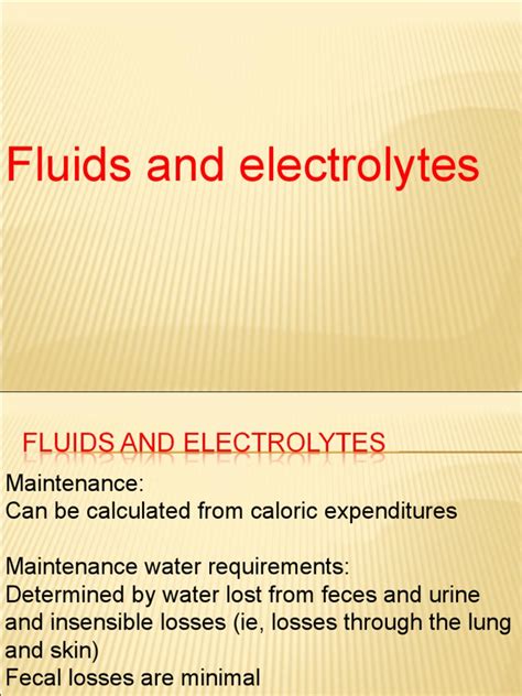 Fluid and Electrolytes - 1 | PDF | Dehydration | Medical Specialties