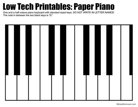 Low Tech Printables Paper Piano