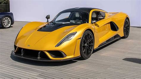 Hennessey Venom F5 Arrives In Monterey With Striking Mojave Gold Paint