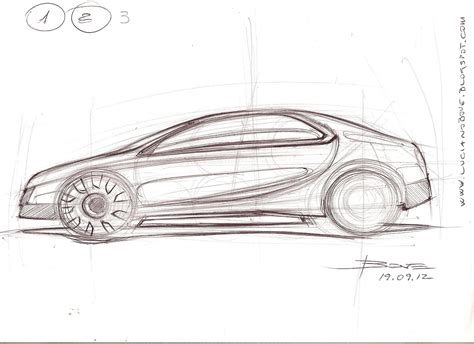 Simple Car Sketch Side View Sketch Coloring Page