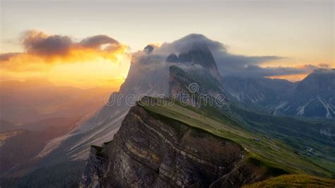 Seceda in the Dolomites, Italy during Sunrise Stock Photo - Image of light, dolomites: 238514508