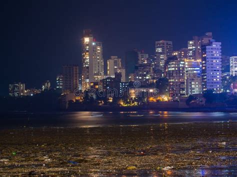 Mumbai Night Skyline View from Marine Drive in Mumbai, India. Stock Image - Image of night, city ...