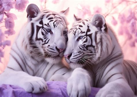 Free Photo | View of wild white tigers in nature