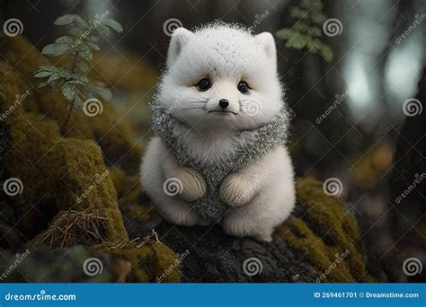 Beautiful Little Arctic Fox Cub in the Snow Stock Illustration - Illustration of arctic, nature ...