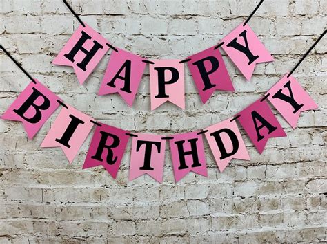 Pink Happy Birthday Banner Girl Birthday Banner Pink | Etsy in 2021 | Happy birthday banners ...