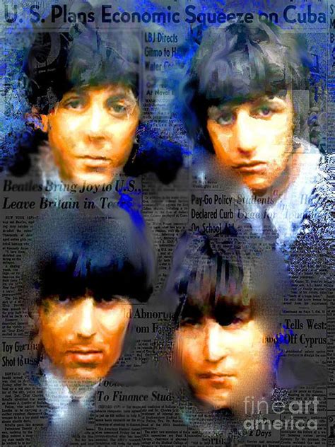 Beatles Capsule - Beatles Pop Art Canvas Digital Art by Leah Devora