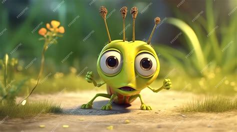 Premium Photo | High Quality Detailed Grasshopper Cartoon Character with Flat Design and Line ...