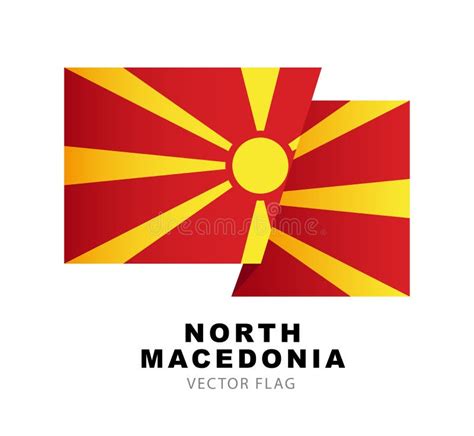 Colorful Logo of the Macedonian Flag. Flag of North Macedonia. Vector Illustration Isolated on ...