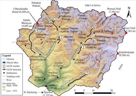 Kanchenjunga Mountain Map