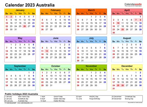 australia calendar 2023 free printable pdf templates - australia calendar 2023 free printable ...