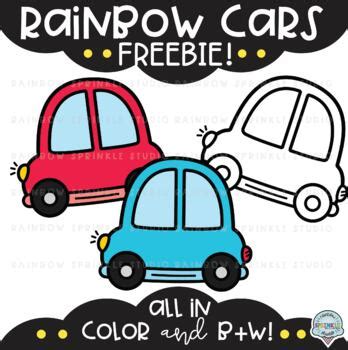 {FREEBIE #5!} Rainbow Cars Clipart by Rainbow Sprinkle Studio - Sasha Mitten