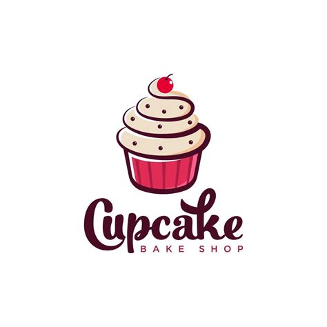 Minimalist cupcake bakery logo design template 7559194 Vector Art at ...