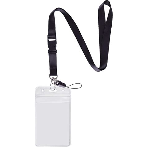 Buy YOUOWO 1 Pack ID Badge Holder with Black Lanyards Neck Strap Detachable Buckle Enhanced ...